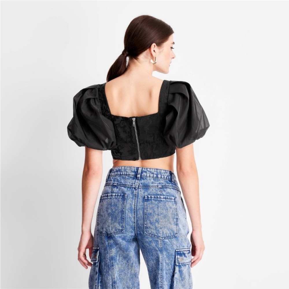 Mid-Rise Cargo Jeans Future Collective Kahlana Barfield Brown Medium Wash Denim - Picture 5 of 6